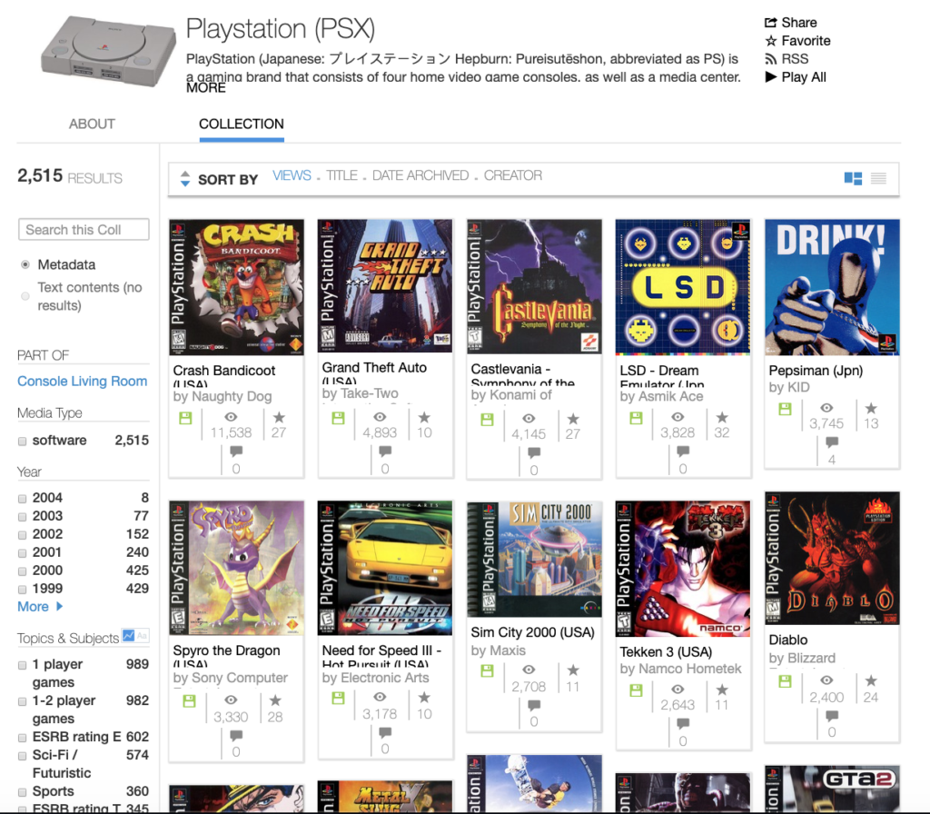 Internet Archive PSX games