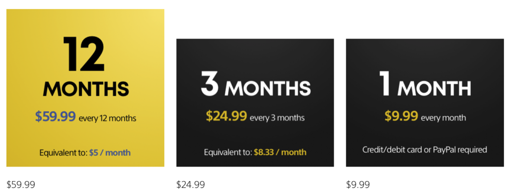 PS Plus Pricing