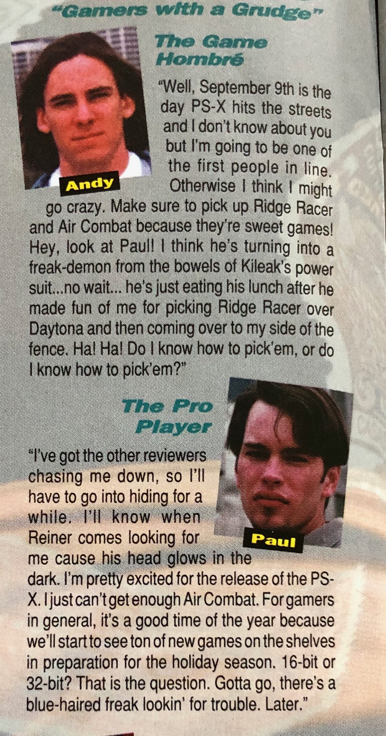 Game Informer Staff page from September 1995